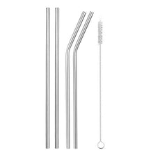 Load image into Gallery viewer, Reusable Metal Drinking Straws 4/8Pcs 304 Stainless Steel Sturdy Bent Straight Drinks Straw