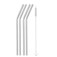 Load image into Gallery viewer, Reusable Metal Drinking Straws 4/8Pcs 304 Stainless Steel Sturdy Bent Straight Drinks Straw
