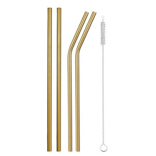 Load image into Gallery viewer, Reusable Metal Drinking Straws 4/8Pcs 304 Stainless Steel Sturdy Bent Straight Drinks Straw
