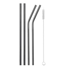 Load image into Gallery viewer, Reusable Metal Drinking Straws 4/8Pcs 304 Stainless Steel Sturdy Bent Straight Drinks Straw