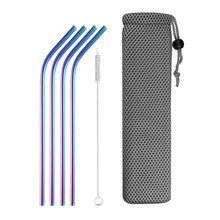 Load image into Gallery viewer, Reusable Metal Drinking Straws 4/8Pcs 304 Stainless Steel Sturdy Bent Straight Drinks Straw